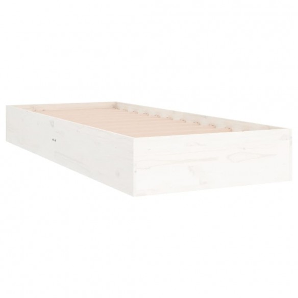 Cadre de lit blanc bois massif 90x190 cm simple