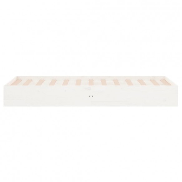 Cadre de lit blanc bois massif 90x190 cm simple