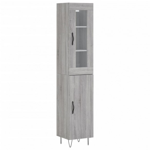 Buffet haut Sonoma gris 34,5x34x180 cm Bois d'ingénierie