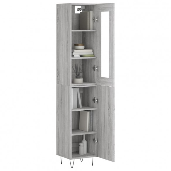 Buffet haut Sonoma gris 34,5x34x180 cm Bois d'ingénierie