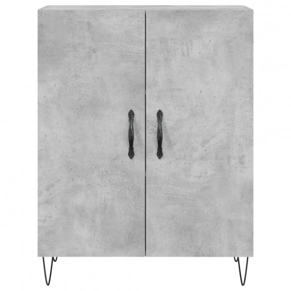 Buffet haut Gris béton 69,5x34x180 cm Bois d'ingénierie