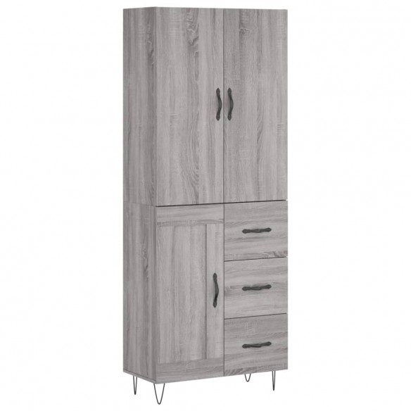 Buffet haut Sonoma gris 69,5x34x180 cm Bois d'ingénierie