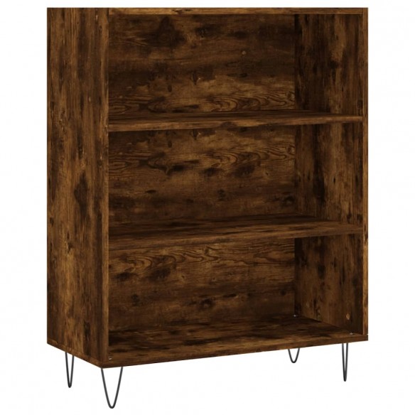 Buffet haut Chêne fumé 69,5x34x180 cm Bois d'ingénierie