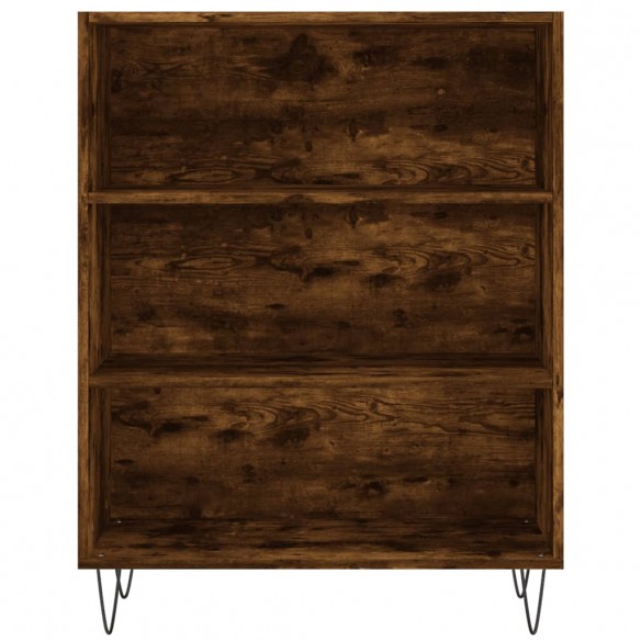 Buffet haut Chêne fumé 69,5x34x180 cm Bois d'ingénierie