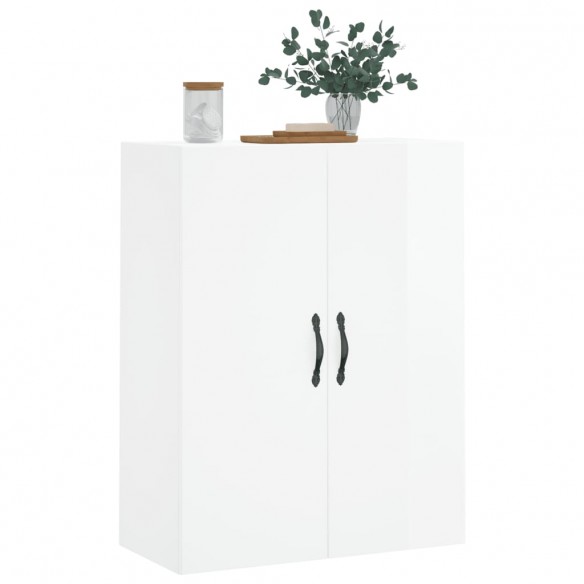 Armoire murale blanc brillant 69,5x34x90 cm bois d'ingénierie