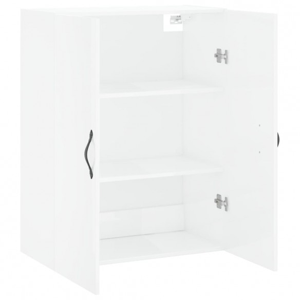 Armoire murale blanc brillant 69,5x34x90 cm bois d'ingénierie