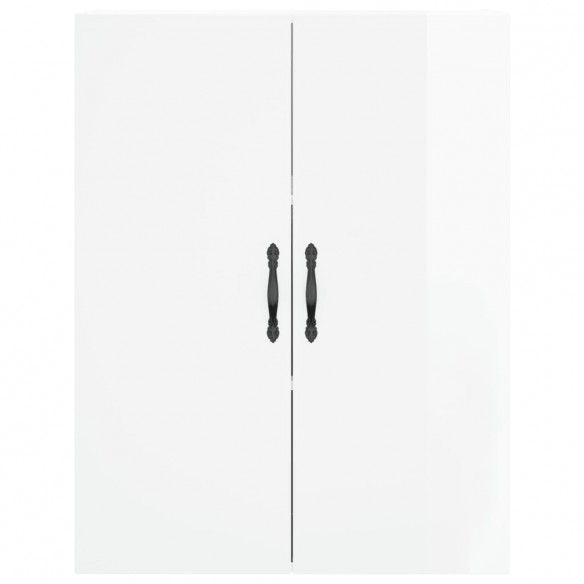 Armoire murale blanc brillant 69,5x34x90 cm bois d'ingénierie