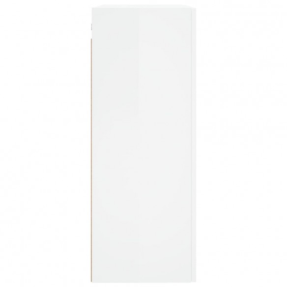 Armoire murale blanc brillant 69,5x34x90 cm bois d'ingénierie