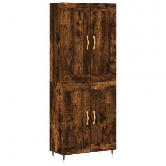 Buffet haut Chêne fumé 69,5x34x180 cm Bois d'ingénierie