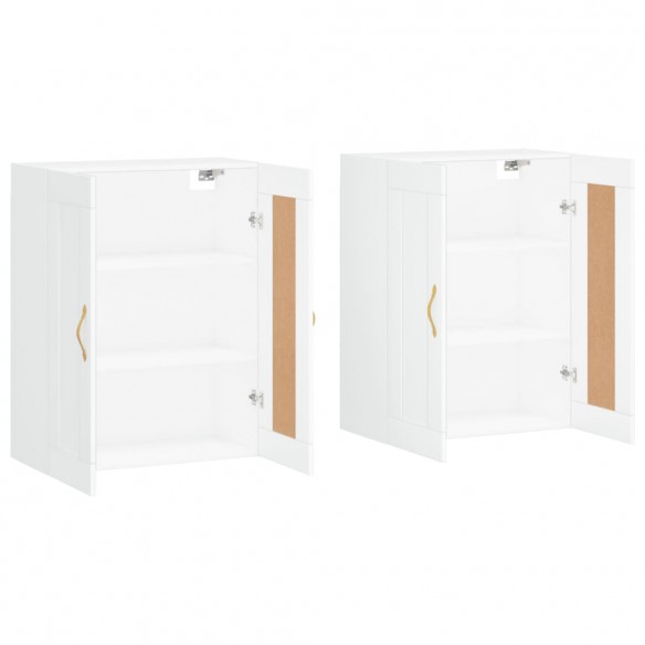 Armoires murales 2 pcs blanc bois d'ingénierie