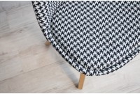 Lot de 4 chaises design en tissu carreaux noir et blanc