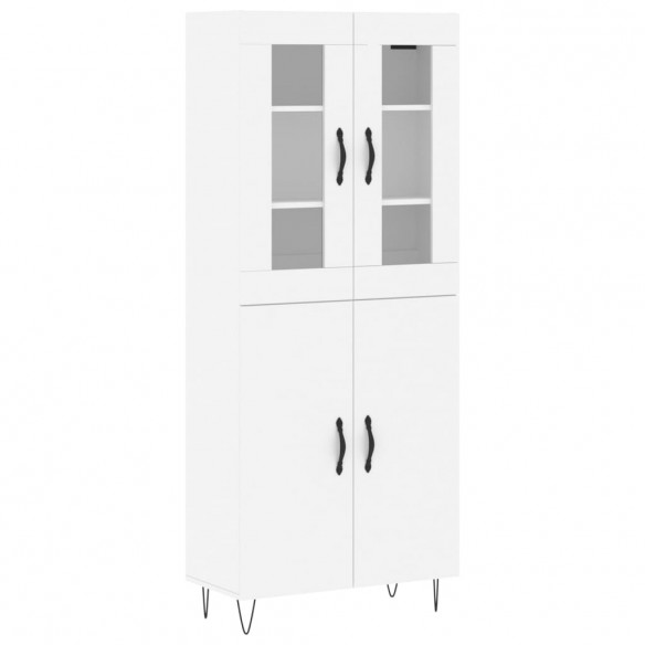 Buffet haut Blanc 69,5x34x180 cm Bois d'ingénierie