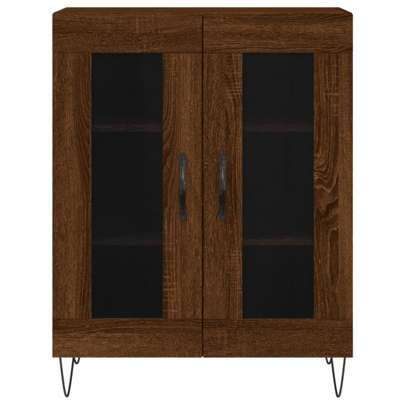 Buffet haut Chêne marron 69,5x34x180 cm Bois d'ingénierie