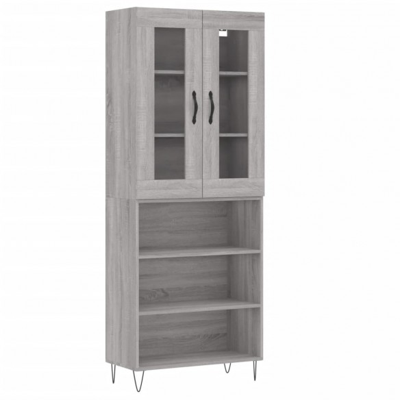 Buffet haut Sonoma gris 69,5x34x180 cm Bois d'ingénierie