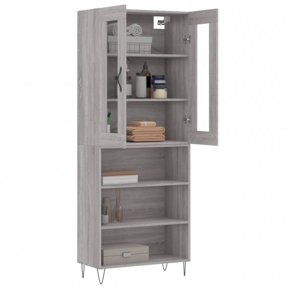 Buffet haut Sonoma gris 69,5x34x180 cm Bois d'ingénierie