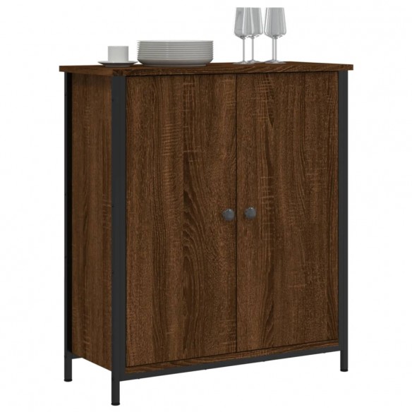 Buffet chêne marron 70x30x80 cm bois d'ingénierie