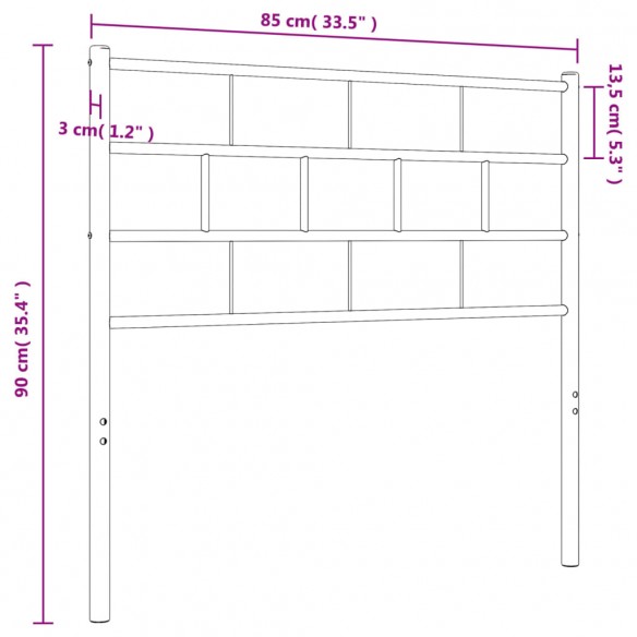 Tête de lit métal blanc 80 cm