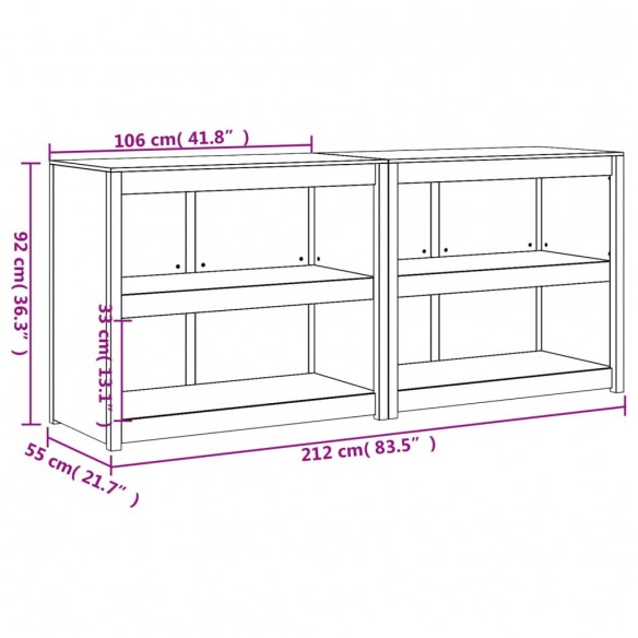 Armoires de cuisine d'extérieur 2 pcs bois massif douglas