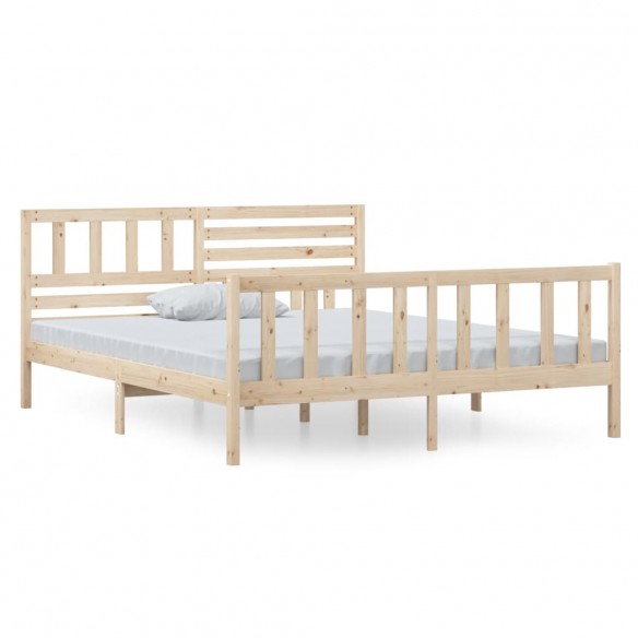 Cadre de lit Bois massif 135x190 cm Double