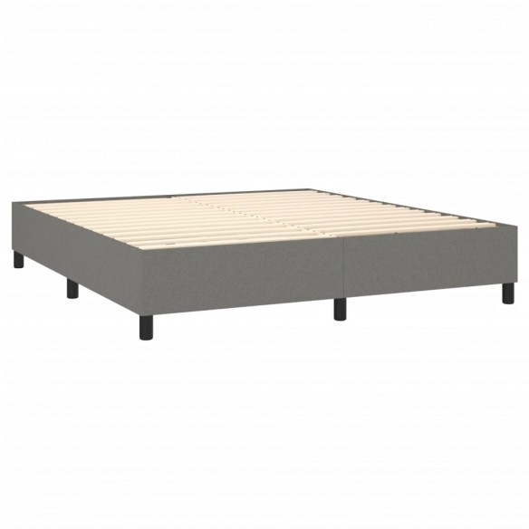 Cadre de lit matelas LED Gris foncé 160x200 cm Tissu