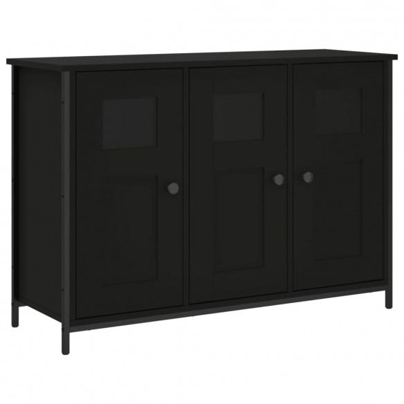 Buffet noir 100x35x70 cm bois d'ingénierie