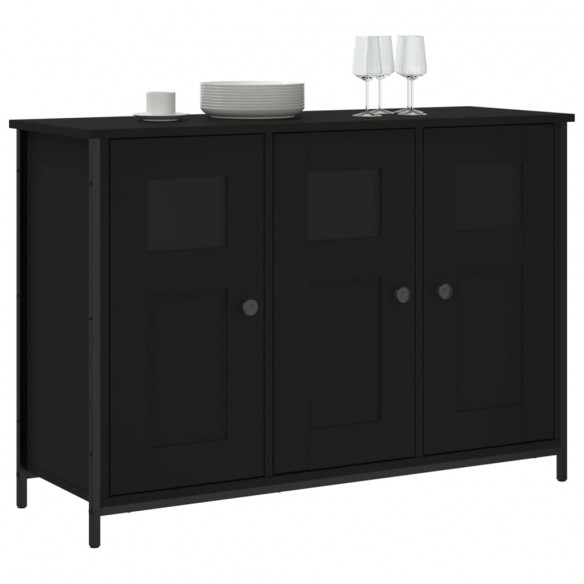 Buffet noir 100x35x70 cm bois d'ingénierie