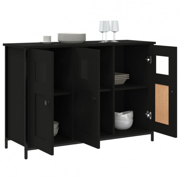 Buffet noir 100x35x70 cm bois d'ingénierie