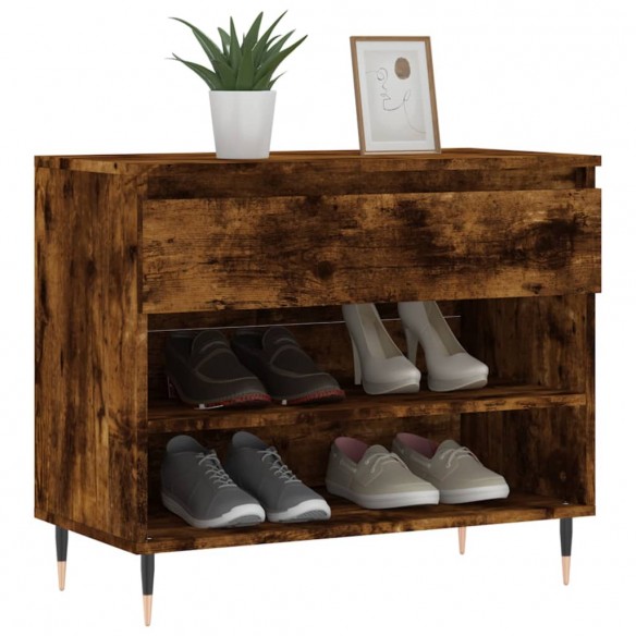 Armoire à chaussures Chêne fumé 70x36x60 cm Bois d'ingénierie