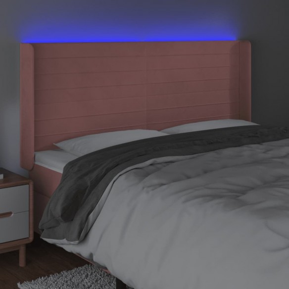 Tête de lit à LED Rose 183x16x118/128 cm Velours