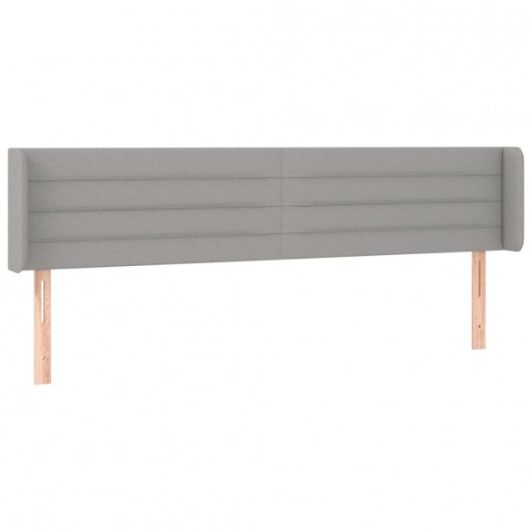 Tête de lit avec oreilles Gris clair 183x16x78/88 cm Tissu