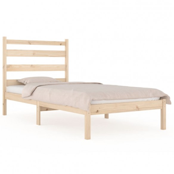 Cadre de lit bois de pin massif 75x190 cm petit simple