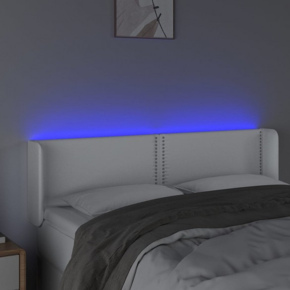 Tête de lit à LED Blanc 147x16x78/88 cm Similicuir
