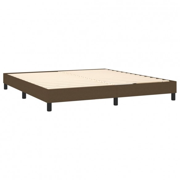 Cadre de lit matelas et LED Marron foncé 180x200cm