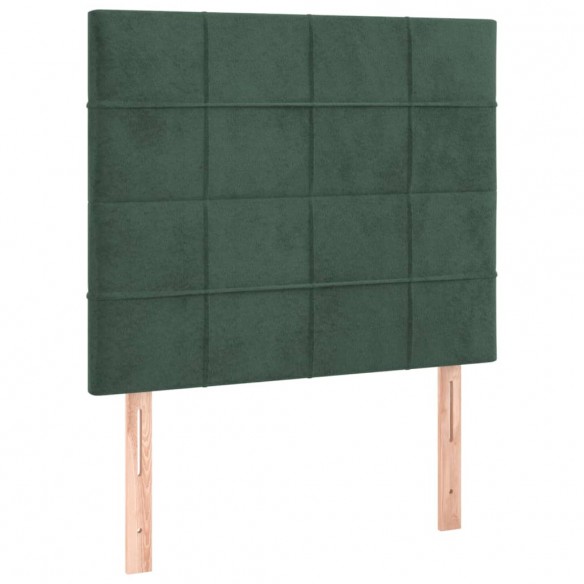 Cadre de lit matelas et LED Vert foncé 100x200 cm