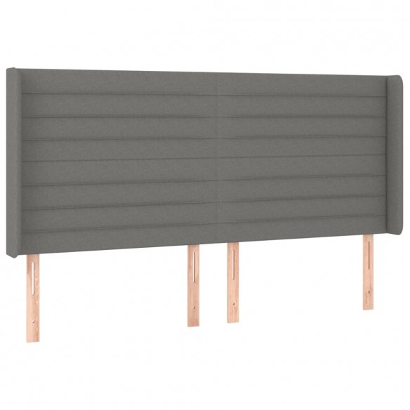 Cadre de lit matelas LED Gris foncé 160x200 cm Tissu