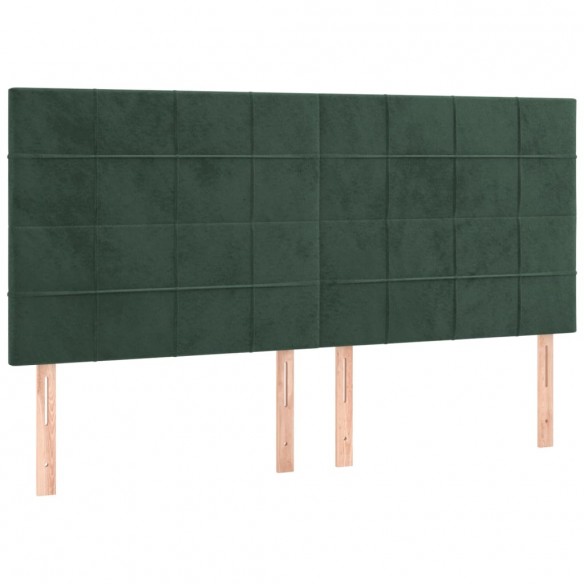 Cadre de lit matelas et LED Vert foncé 200x200 cm