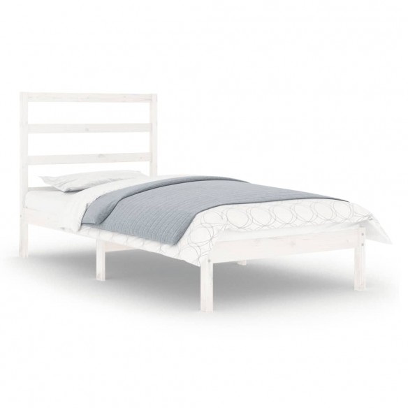 Cadre de lit Blanc Bois massif 90x190 cm Simple