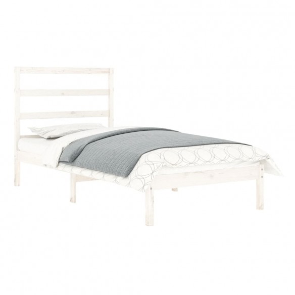 Cadre de lit Blanc Bois massif 90x190 cm Simple