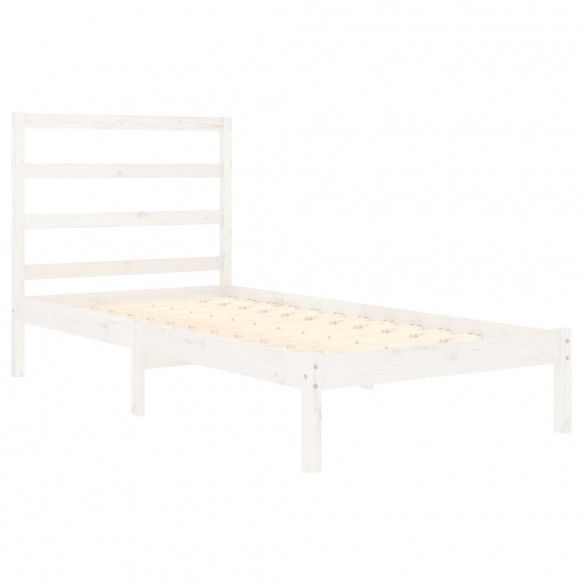 Cadre de lit Blanc Bois massif 90x190 cm Simple