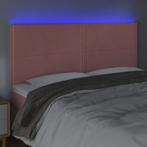 Tête de lit à LED Rose 180x5x118/128 cm Velours