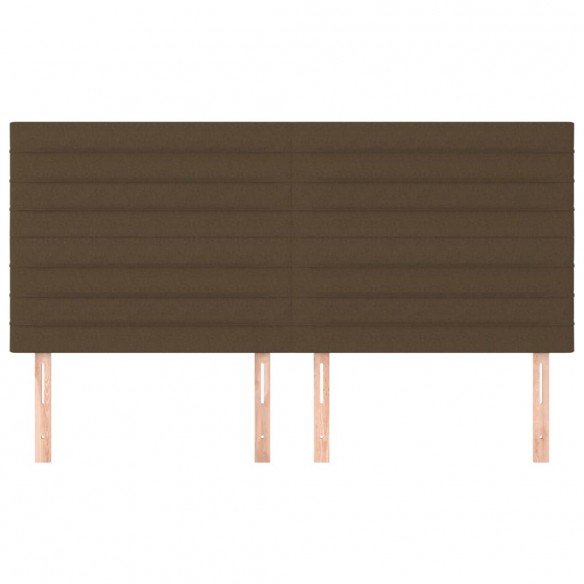 Têtes de lit 4 pcs Marron Foncé 80x5x78/88 cm Tissu