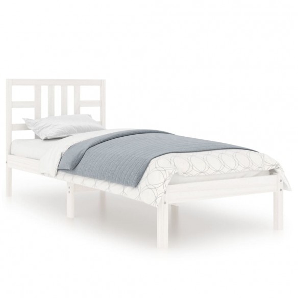 Cadre de lit Blanc Bois massif 90x190 cm Simple