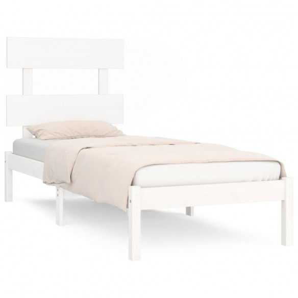 Cadre de lit Blanc Bois massif 90x190 cm Simple