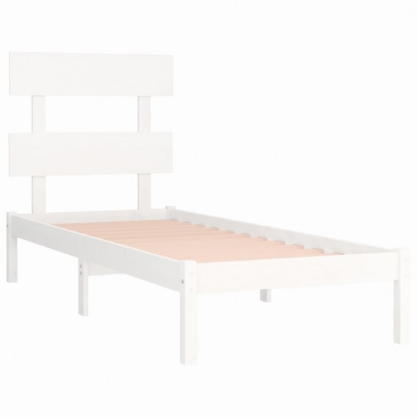 Cadre de lit Blanc Bois massif 90x190 cm Simple