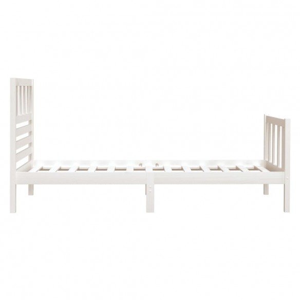 Cadre de lit Blanc Bois massif 75x190 cm Petit simple