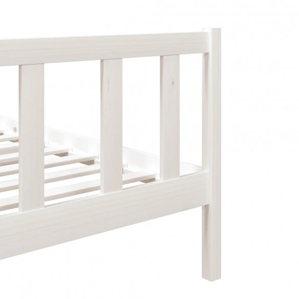 Cadre de lit Blanc Bois massif 75x190 cm Petit simple