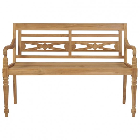 Banc Batavia avec coussin rouge 150 cm Bois de teck massif