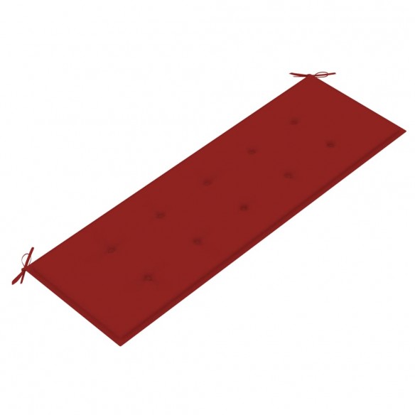Banc Batavia avec coussin rouge 150 cm Bois de teck massif
