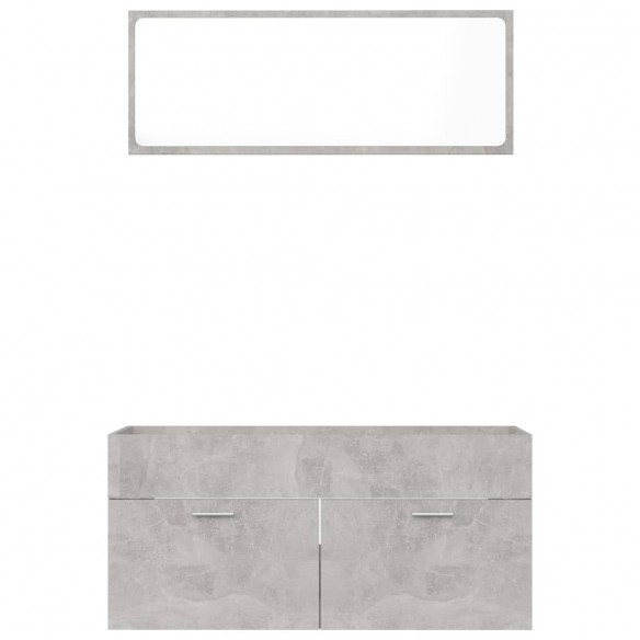 Ensemble de meubles de salle de bain 2 pcs Gris béton Aggloméré