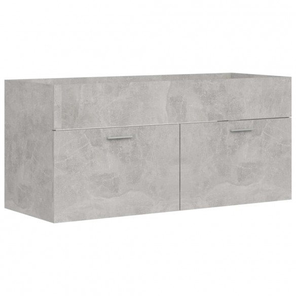 Ensemble de meubles de salle de bain 2 pcs Gris béton Aggloméré